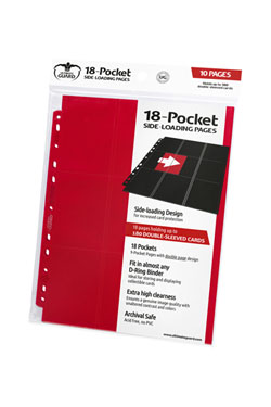 Ultimate Guard 18-Pocket Pages Side-Loading Rouge (10)