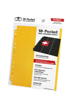 Ultimate Guard 18-Pocket Pages Side-Loading Jaune (10)