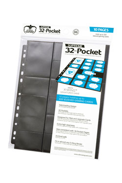 Ultimate Guard 32-Pocket Pages taille standard & Mini American Noir (10)