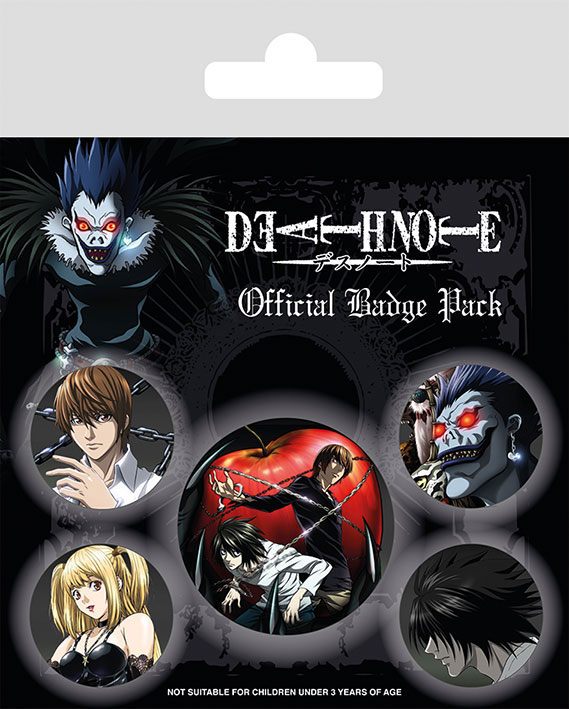 Death Note pack 5 badges Characters