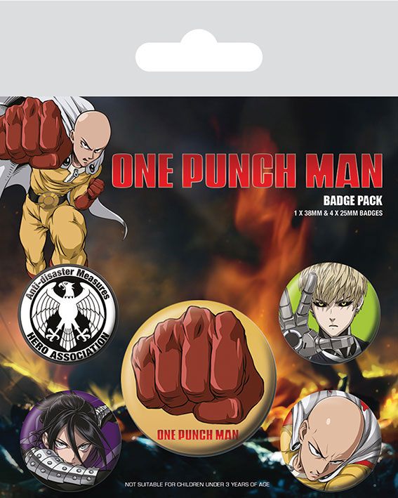 One Punch Man pack 5 badges Destructive