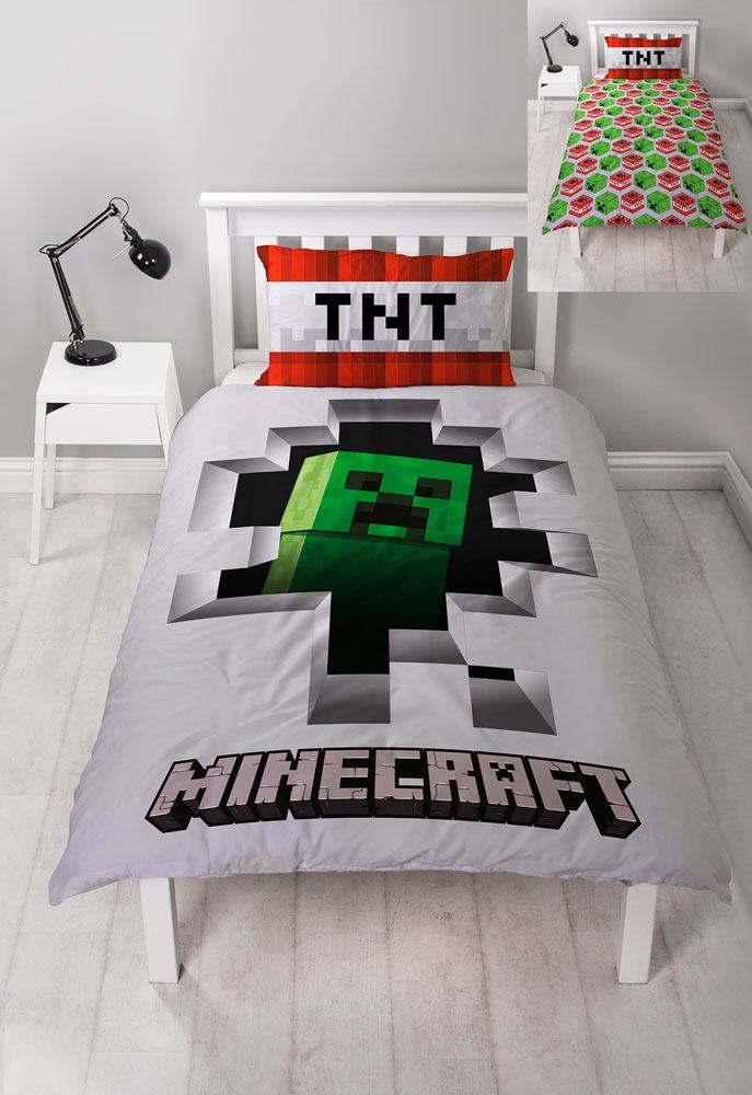 Minecraft parure de lit réversible Dynamite 135 x 200 cm / 48 x 74 cm