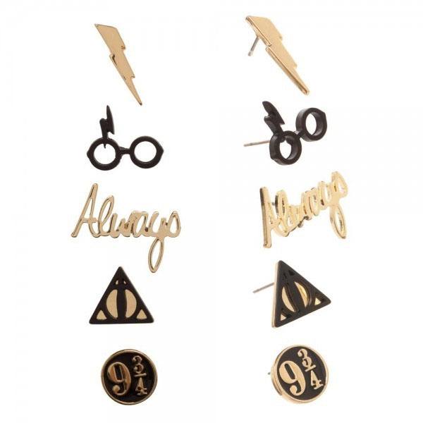 Harry Potter pack 5 paires de boucles doreille Symbols