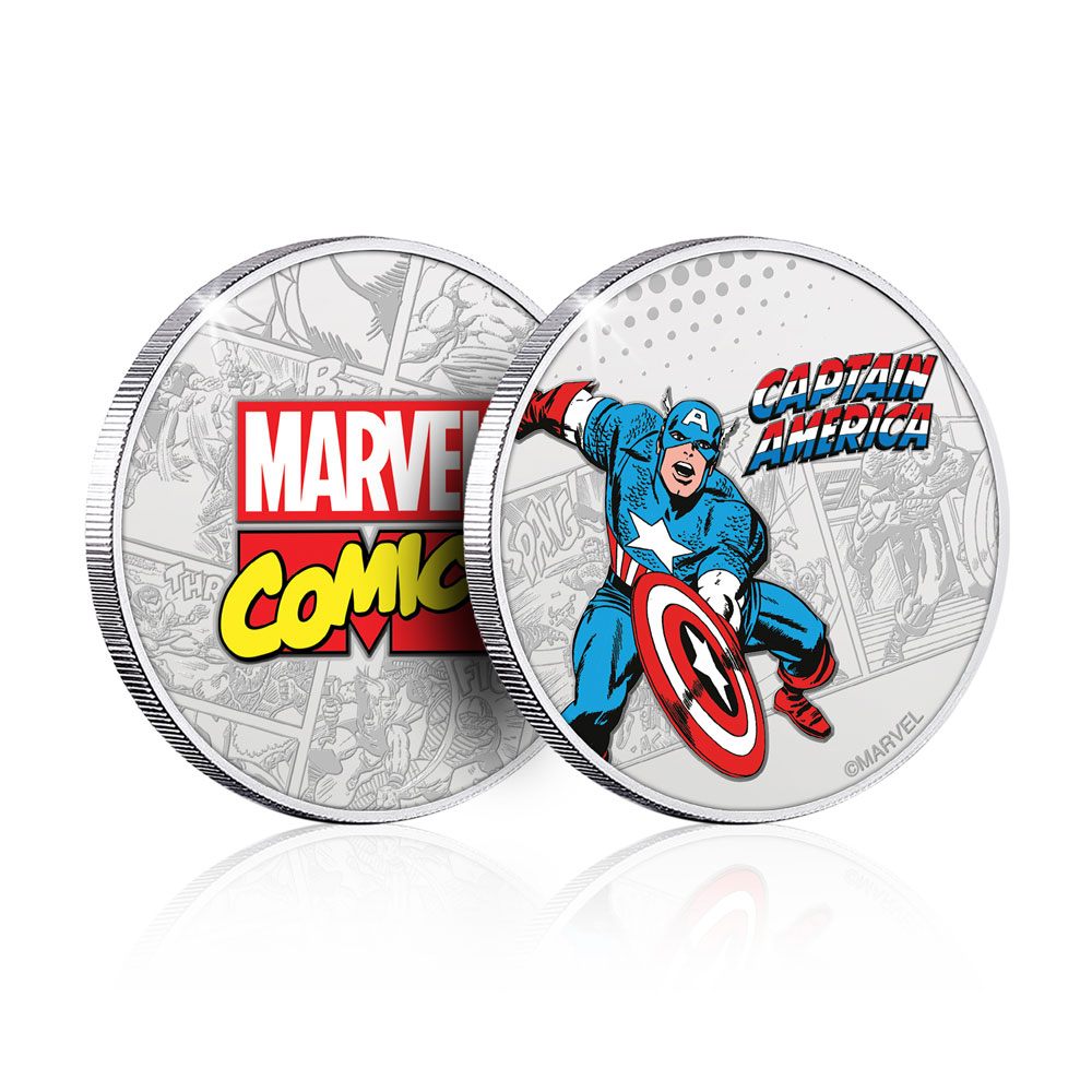Marvel pice de collection Captain America (plaqu argent)