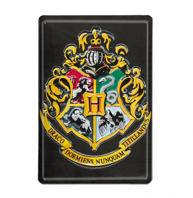 Harry Potter panneau mtal 3D Hogwarts 20 x 30 cm