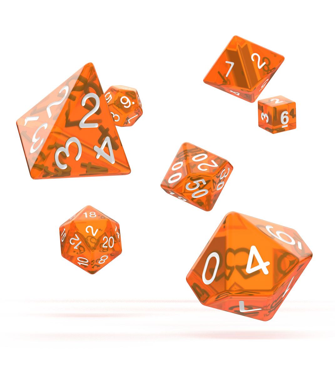 Oakie Doakie Dice ds RPG-Set Translucent - Orange (7)
