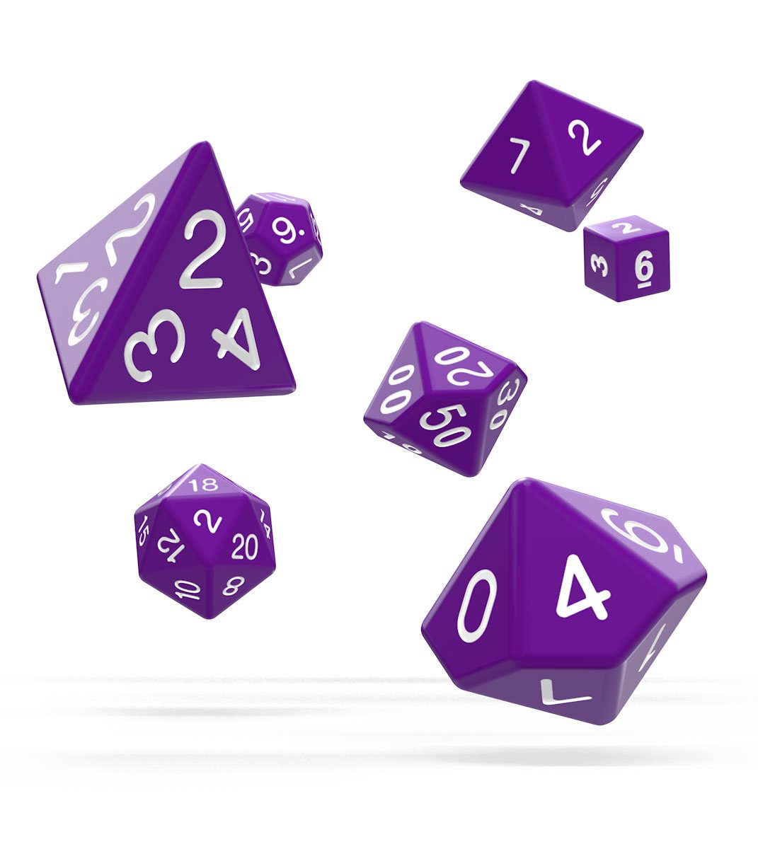 Oakie Doakie Dice ds RPG-Set Solid - Violet (7)