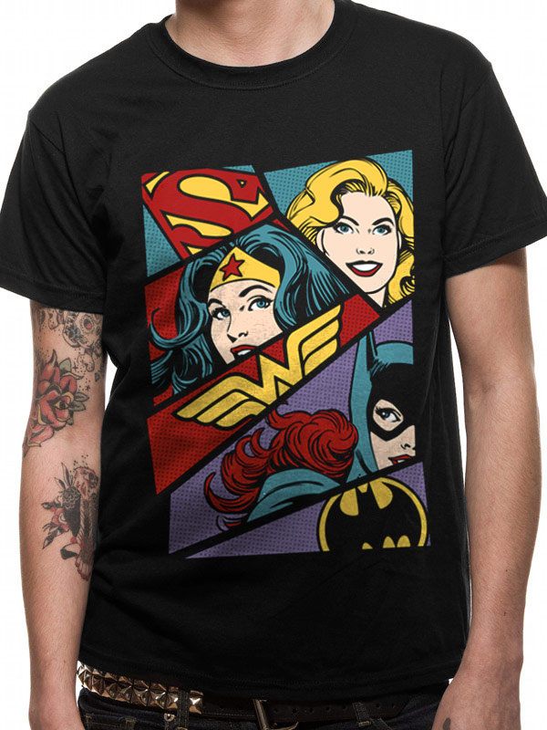 Justice League T-Shirt Heroine Pop Art (M)