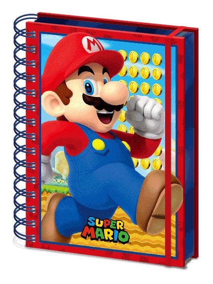 Super Mario cahier  spirale A5 Wiro 3D Mario