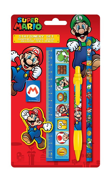 Super Mario set papeterie 5 pices