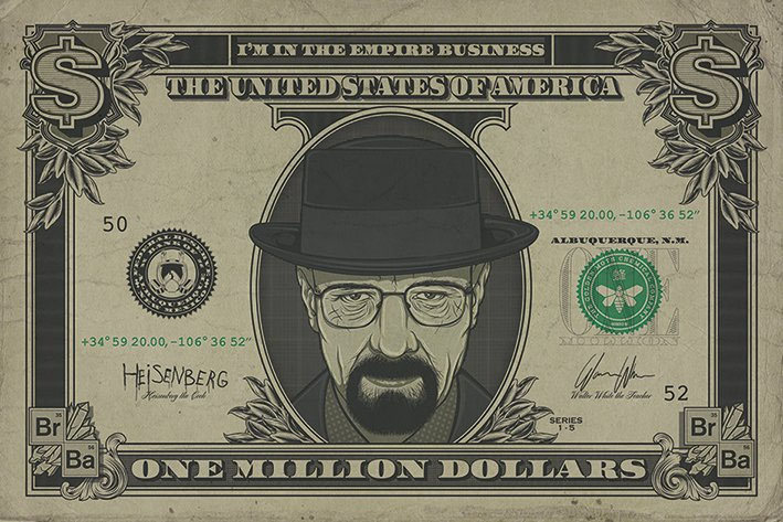 BREAKING BAD Poster Heisenberg Dollar 61 x 91 cm