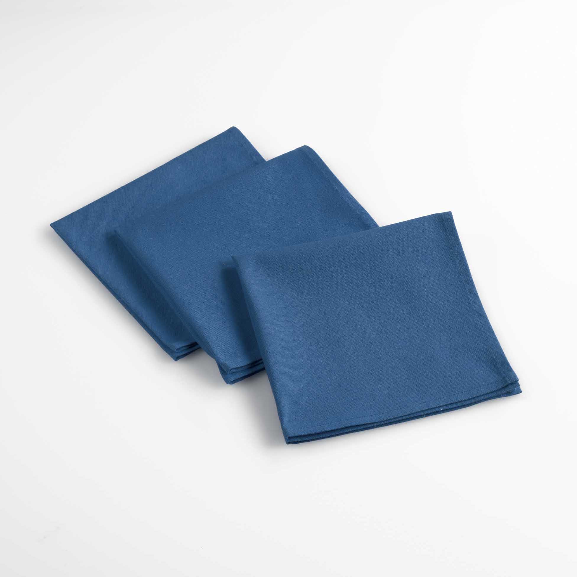 3 Serviettes de table Aubelines bleu indigo