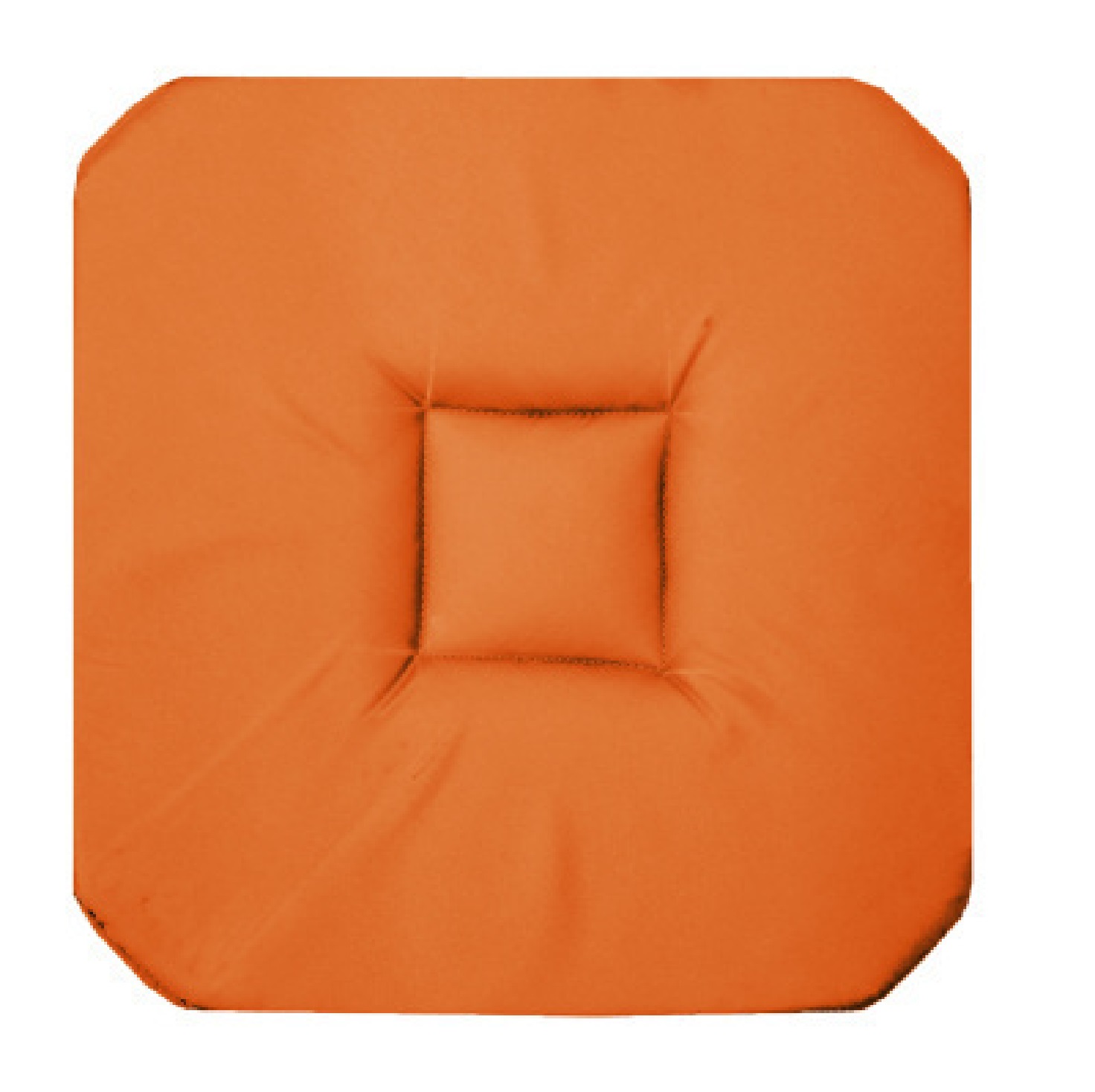 Coussin galette de chaise 4 rabats 36 x 36 cm orange