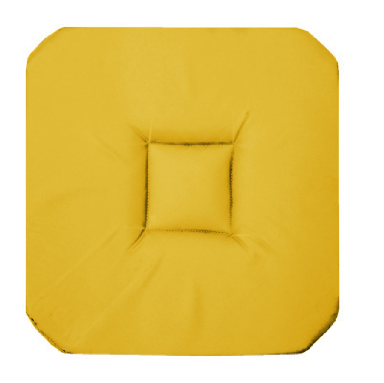 Coussin galette de chaise 4 rabats 36 x 36 cm jaune