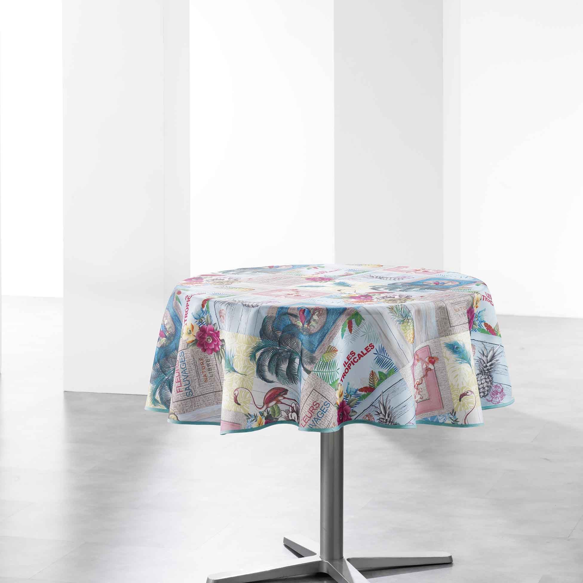 Nappe polyester imprime Tropik 180 cm