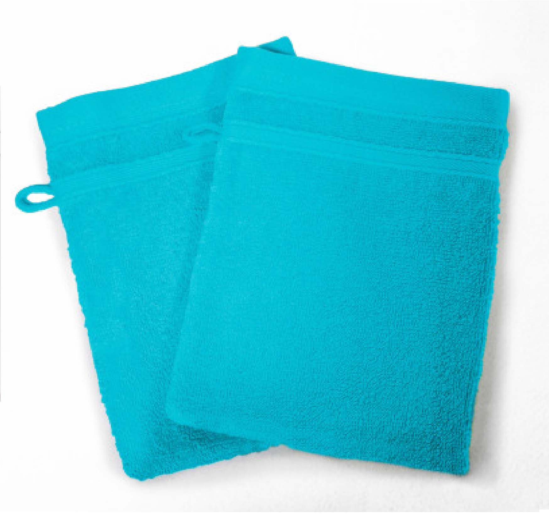 Lot de 2 gants de toilette 15 x 21 cm bleu turquoise