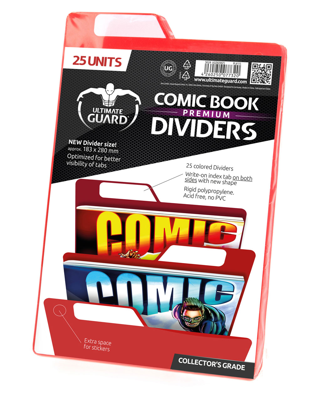 ULTIMATE GUARD 25 Intercalaires pour Comics Premium Comic Book Dividers Rouge