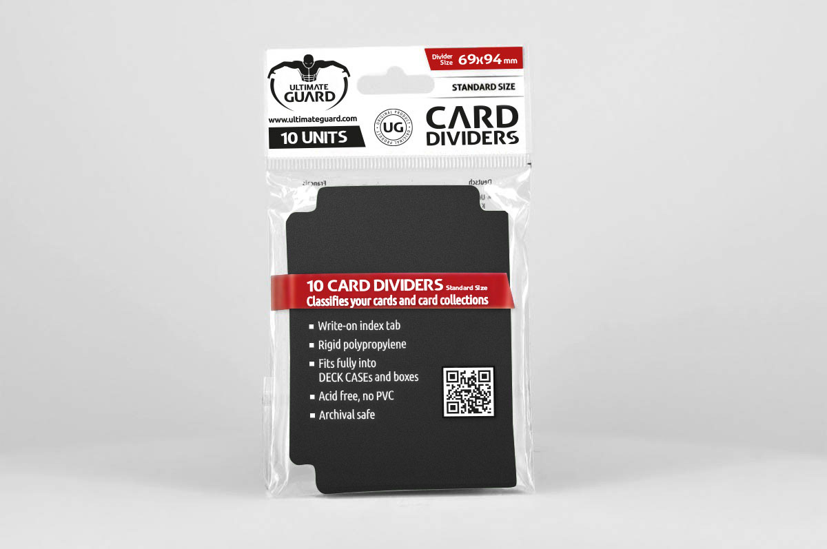 ULTIMATE GUARD 10 intercalaires pour cartes Card Dividers taille standard Noir