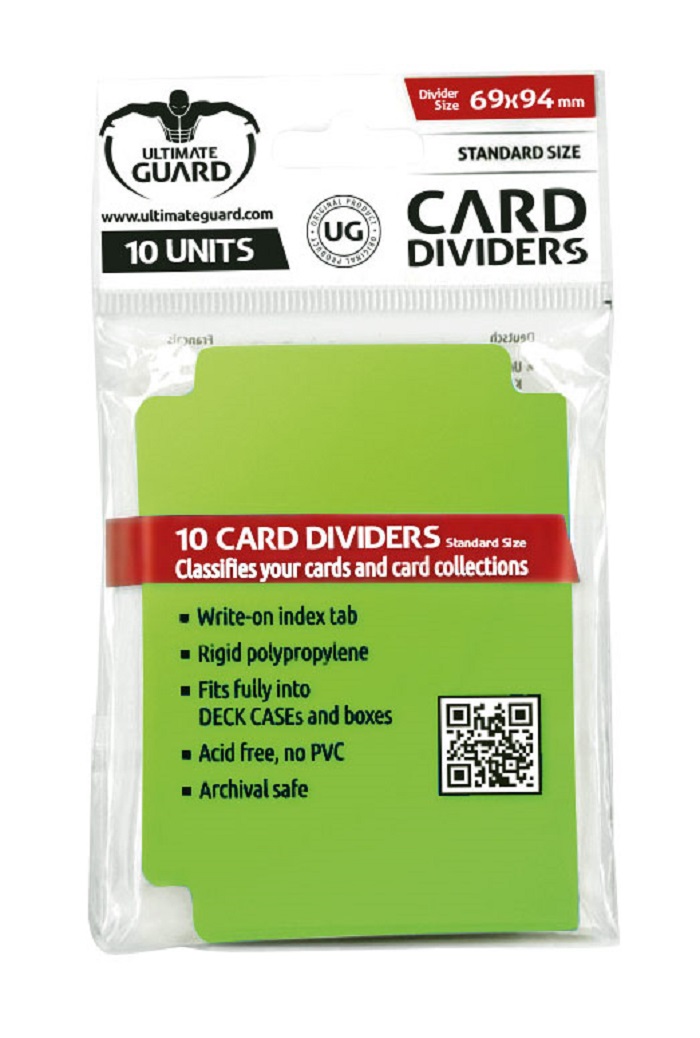 ULTIMATE GUARD 10 intercalaires pour cartes Card Dividers taille standard Vert Clair