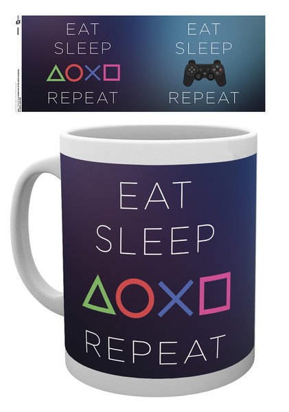 SONY PlayStation mug Eat Sleep Repeat