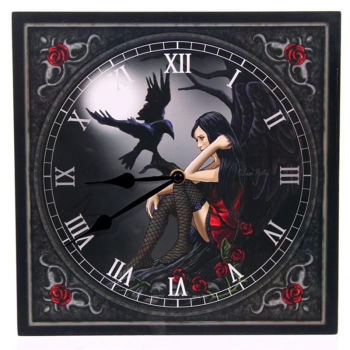 Horloge  Ange avec Corbeau 29 cm