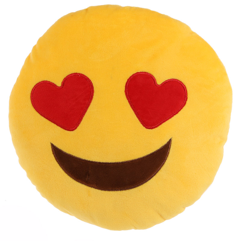 Coussin Peluche Emoji Amoureux