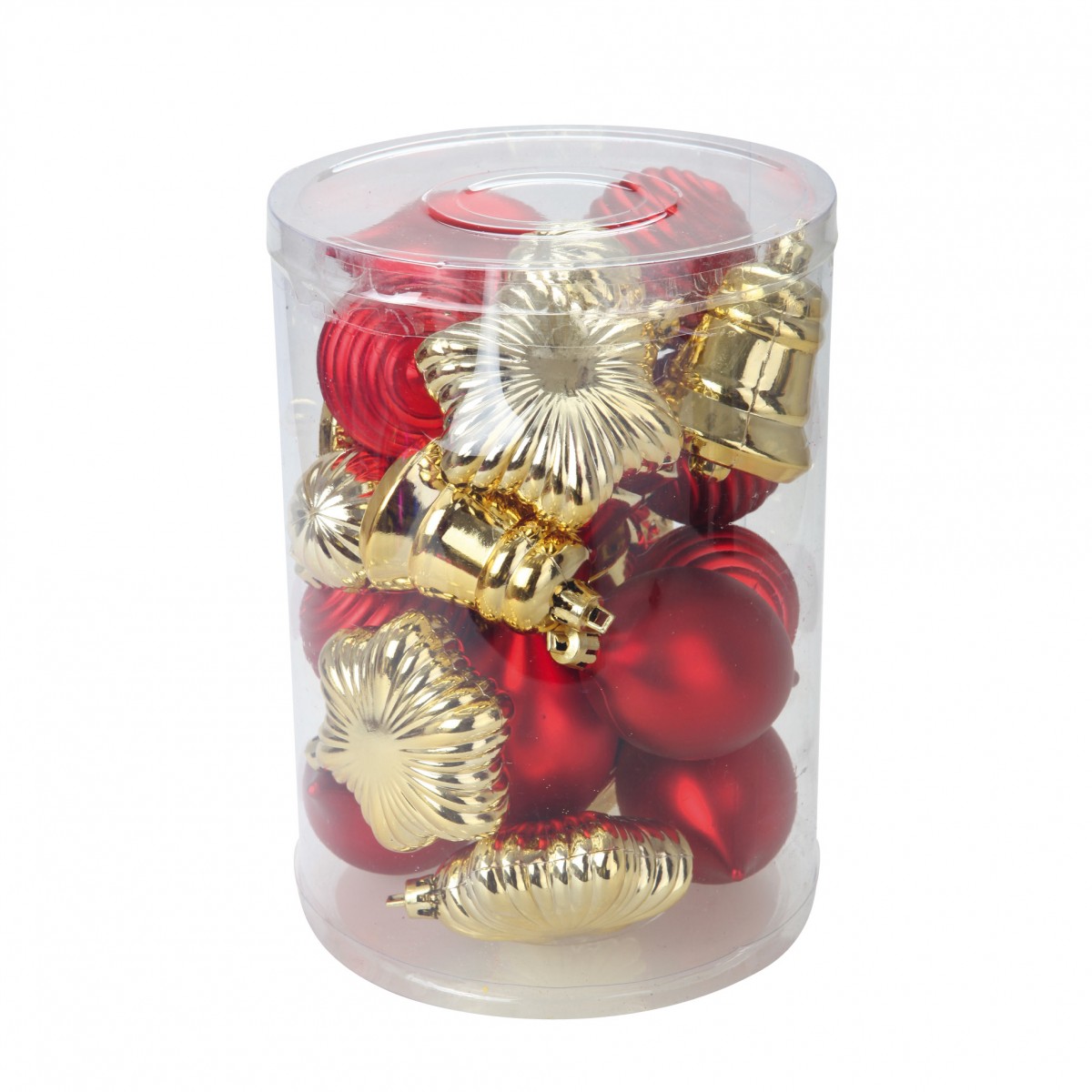 Kit de 25 Boules de Noel or et rouge
