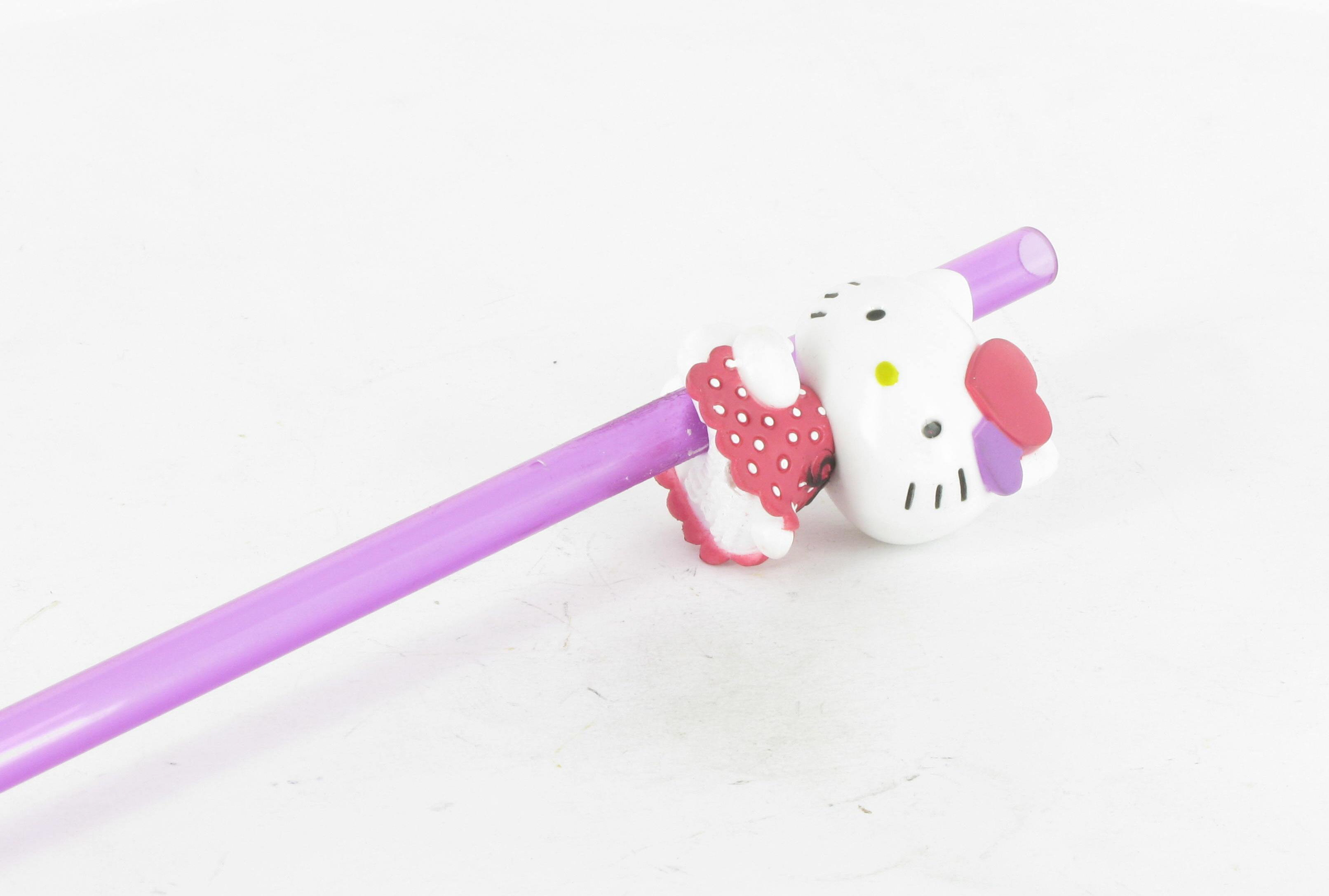 HELLO KITTY Paille avec figurine Hello Kitty 25 cm
