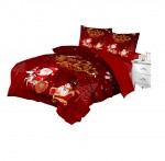 Housse de couette + taies 200 x 200 cm + drap housse Pere noel et son traineau