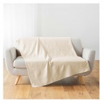 Plaid Jete de lit fauteuil 220 x 240 cm Lucilia naturel