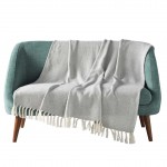 Plaid jet de lit fauteuil 125 x 150 cm Louissette gris