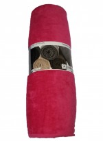 Serviette drap de plage velours 100 x 180 cm uni rose