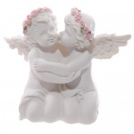 statuette 2 Anges chrubins avec roses