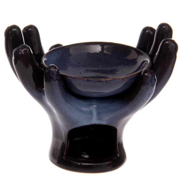 Brle Parfum cramique Mains Ouvertes bleue
