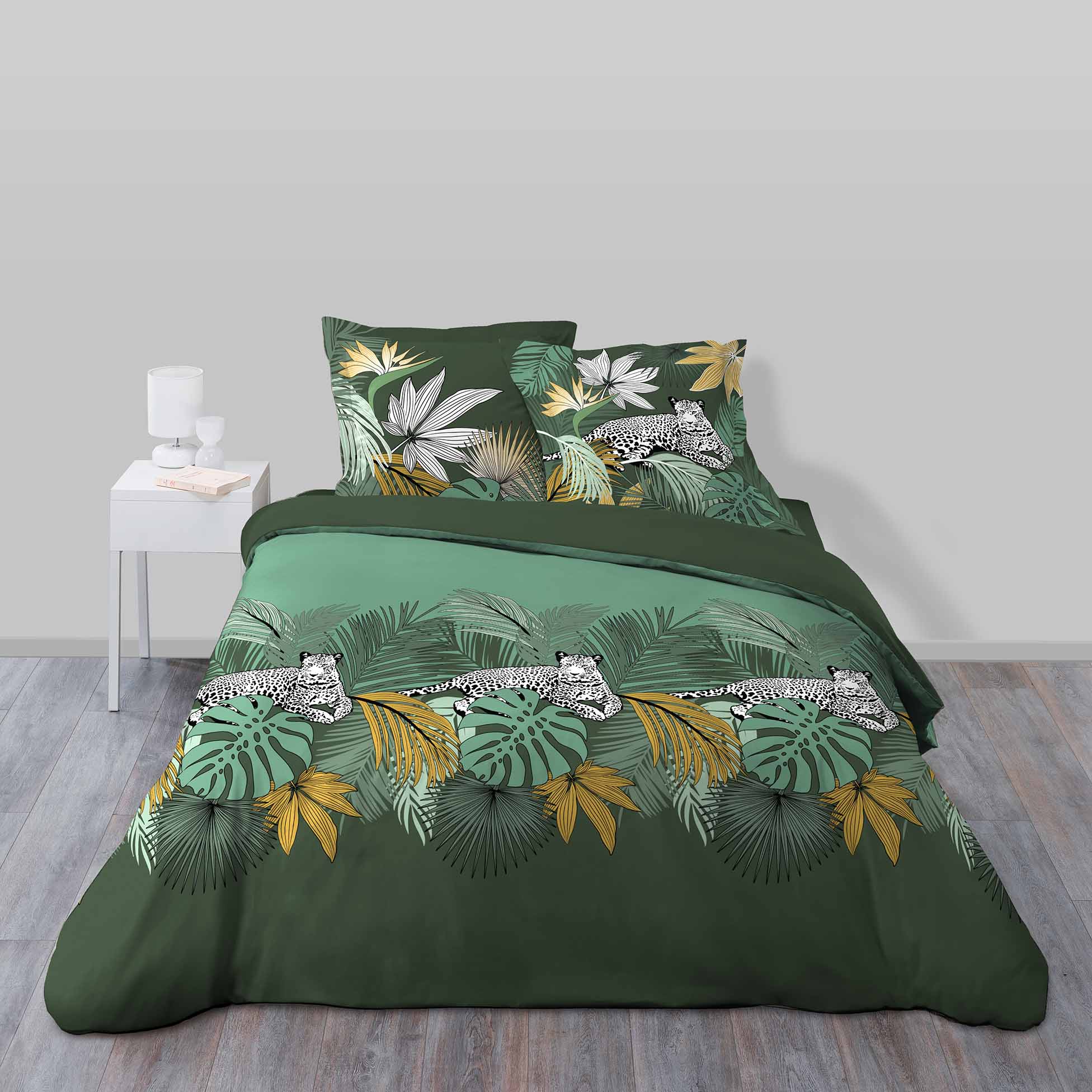 Parure Housse de couette + taie Tropicale Jungle