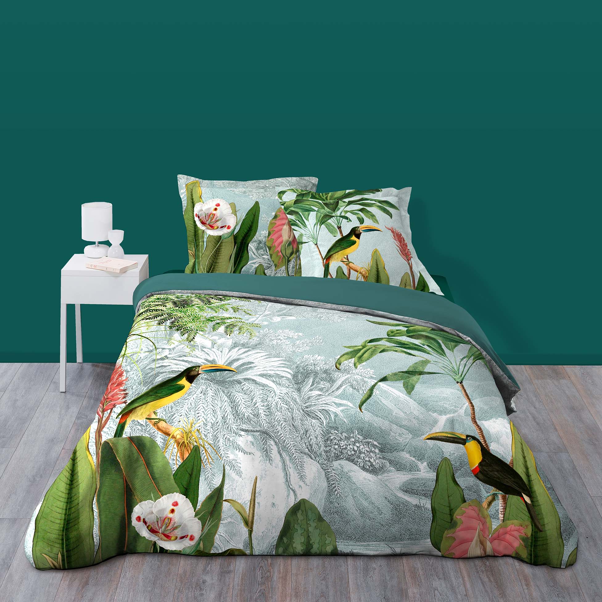 Housse couette + taies 240 x 260 cm Toucan lulea