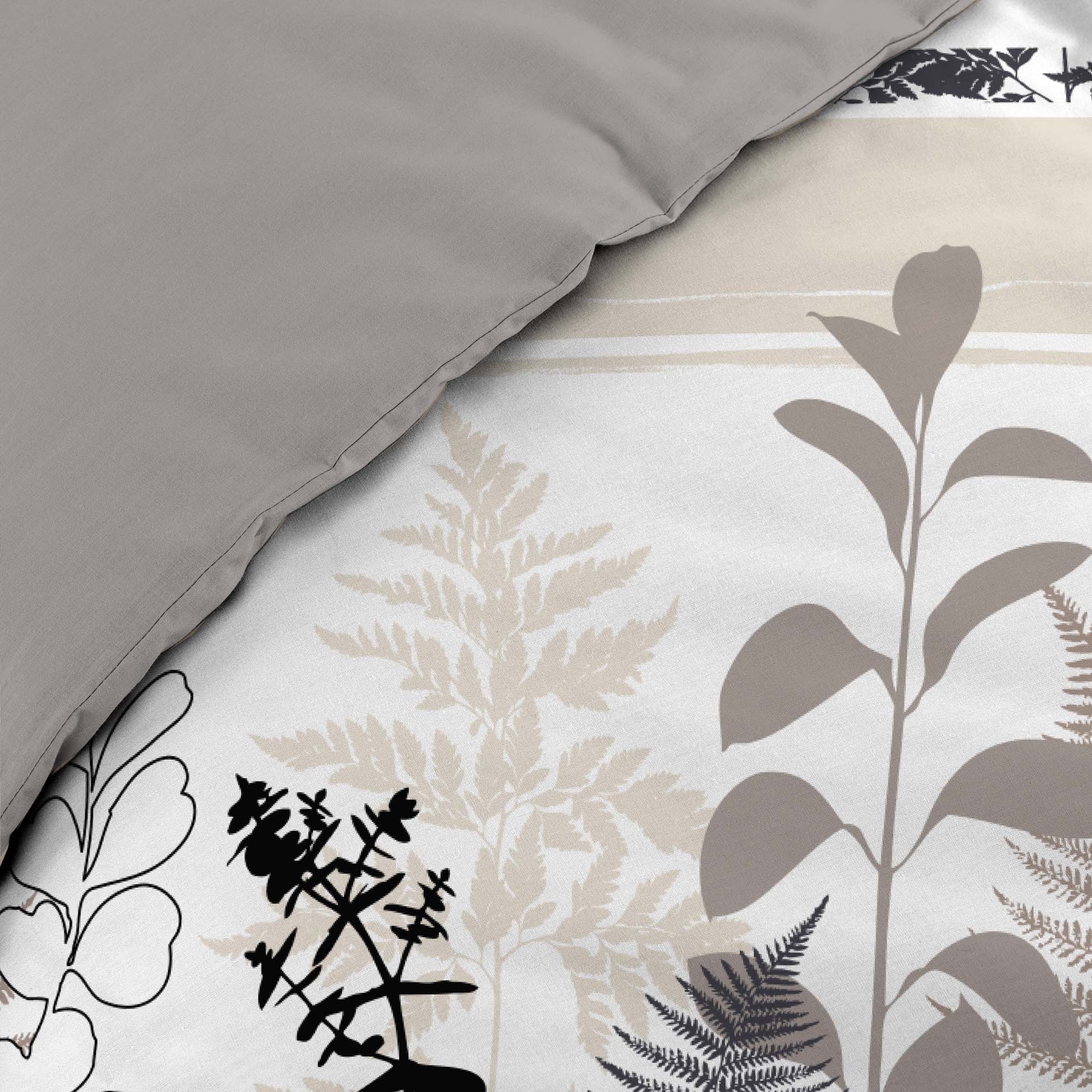 Housse de couette + 2 taies Collection Feuilles de cyliane