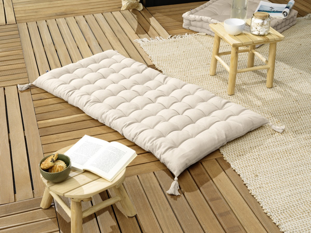 Matelas de sol avec pompons Kalas Grege