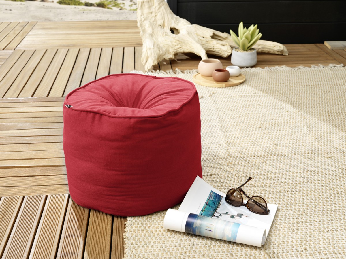 Pouf rond Kalas Cerise