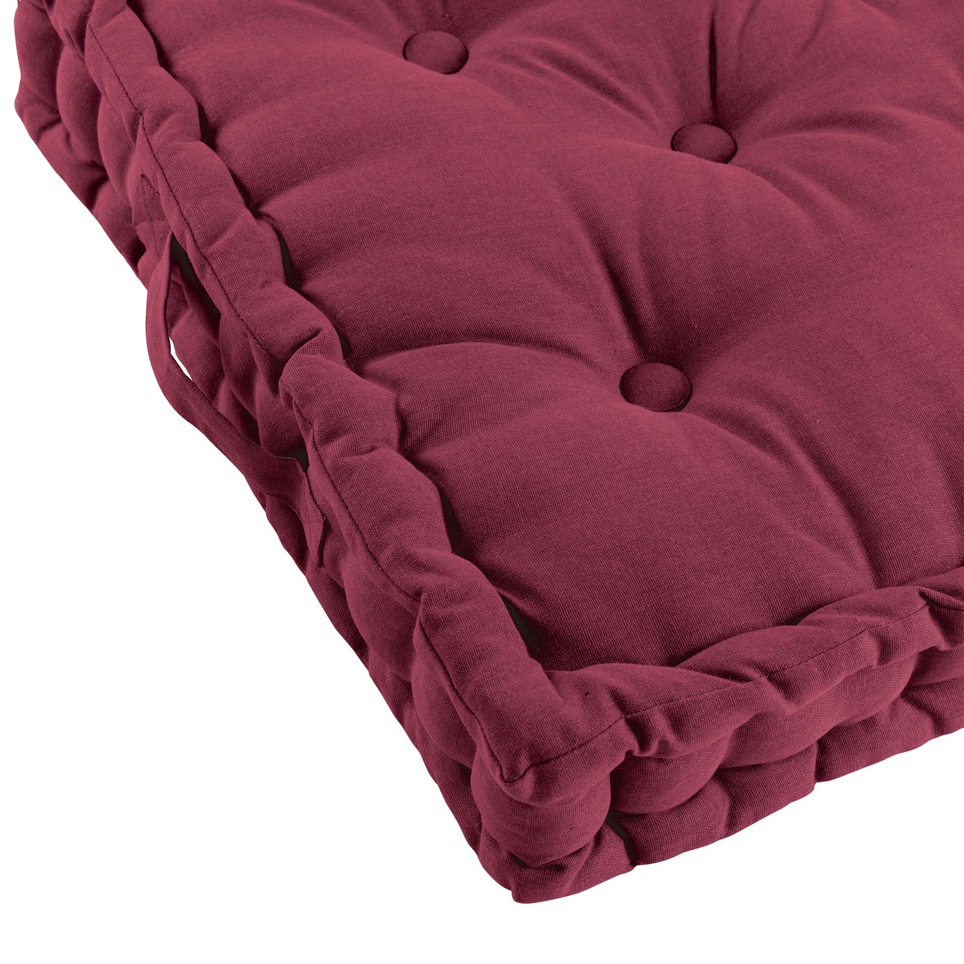 Coussin de sol matelass bordeaux 45 cm