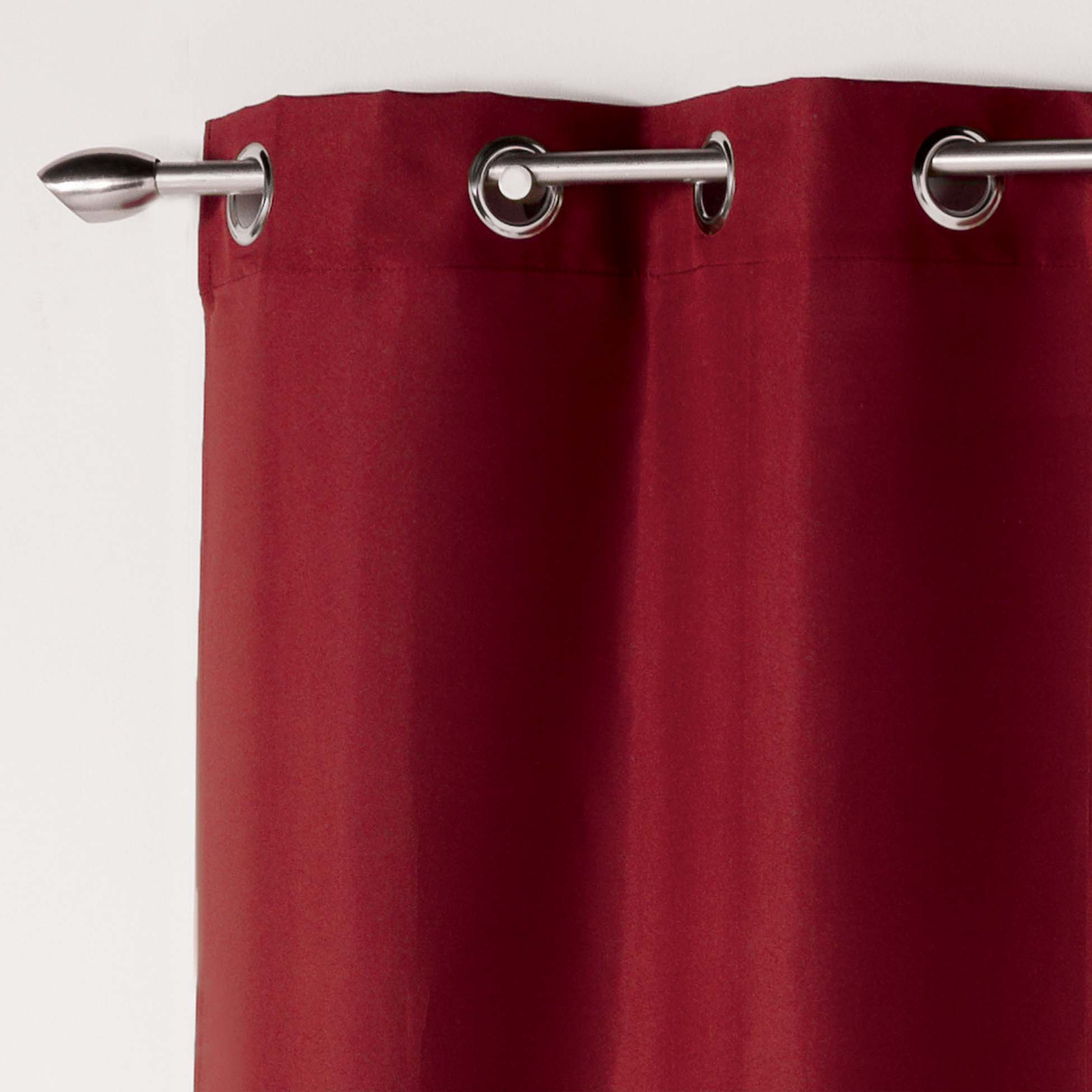 Rideau a oeillets Microfibre Absolu Bordeaux 140 x 280 cm