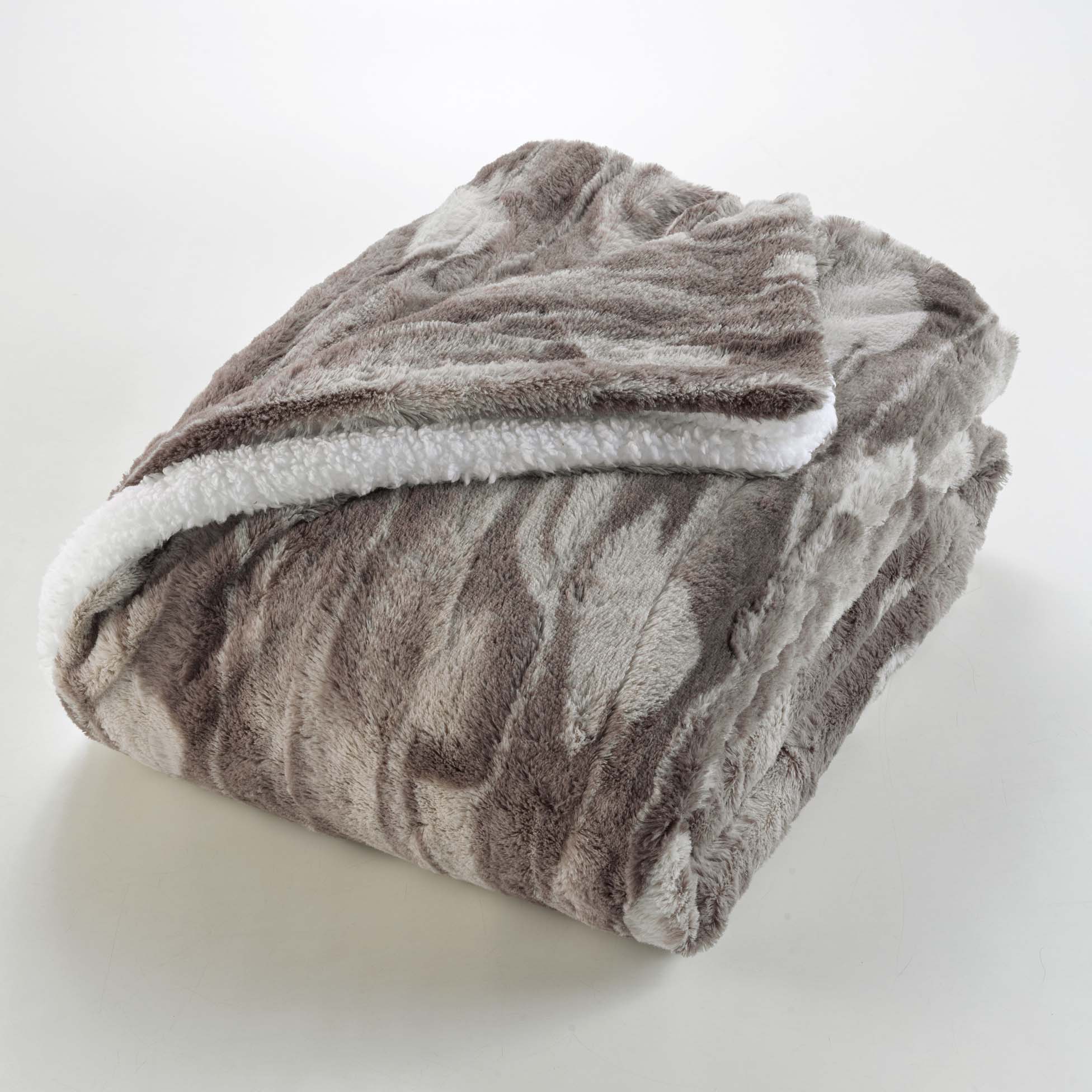 Plaid sherpa 125 x 150 cm Douceur caribou