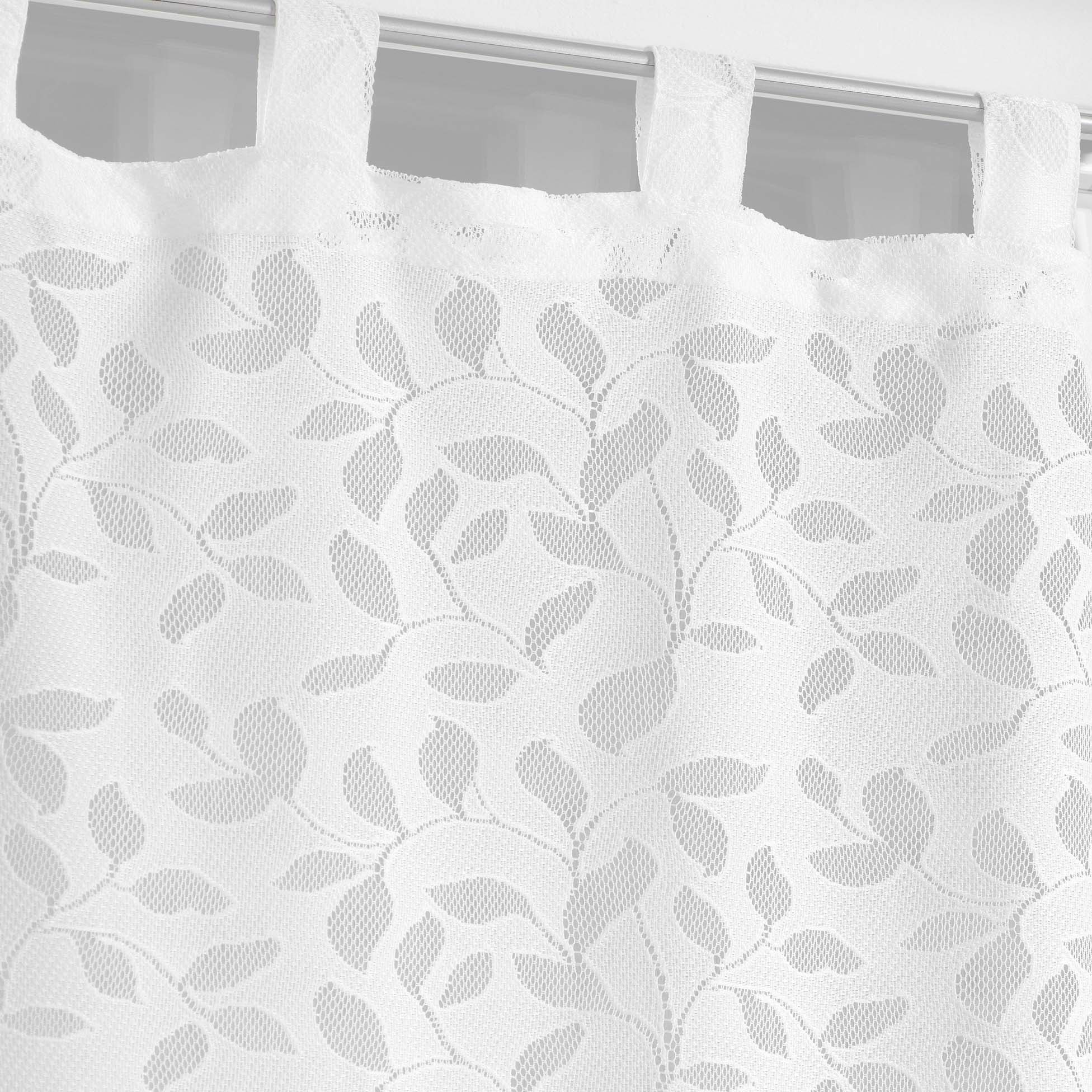 Paire de rideaux voile maille 60 x 120 cm Mannon blanc