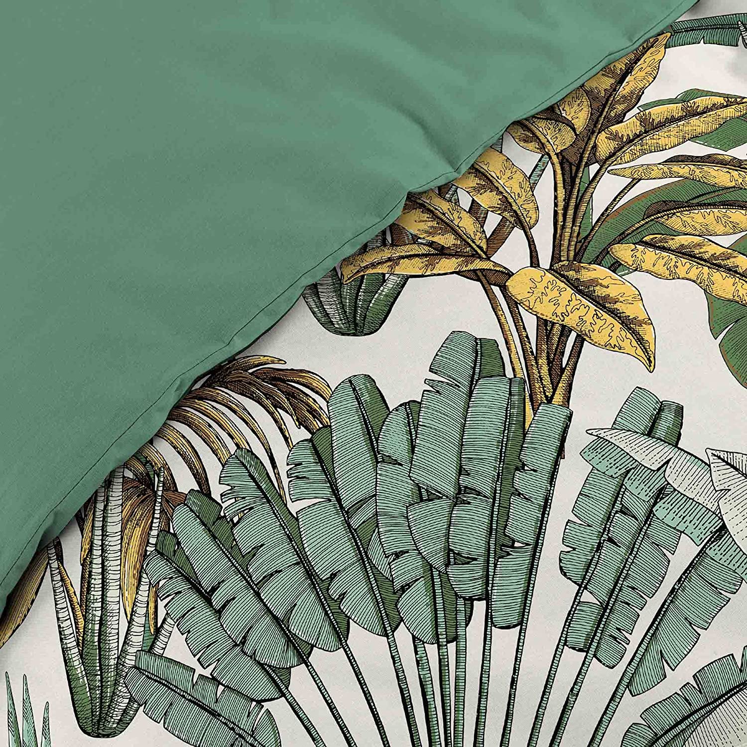 Parure Housse de couette + taie Collection Palmiers tropicaux