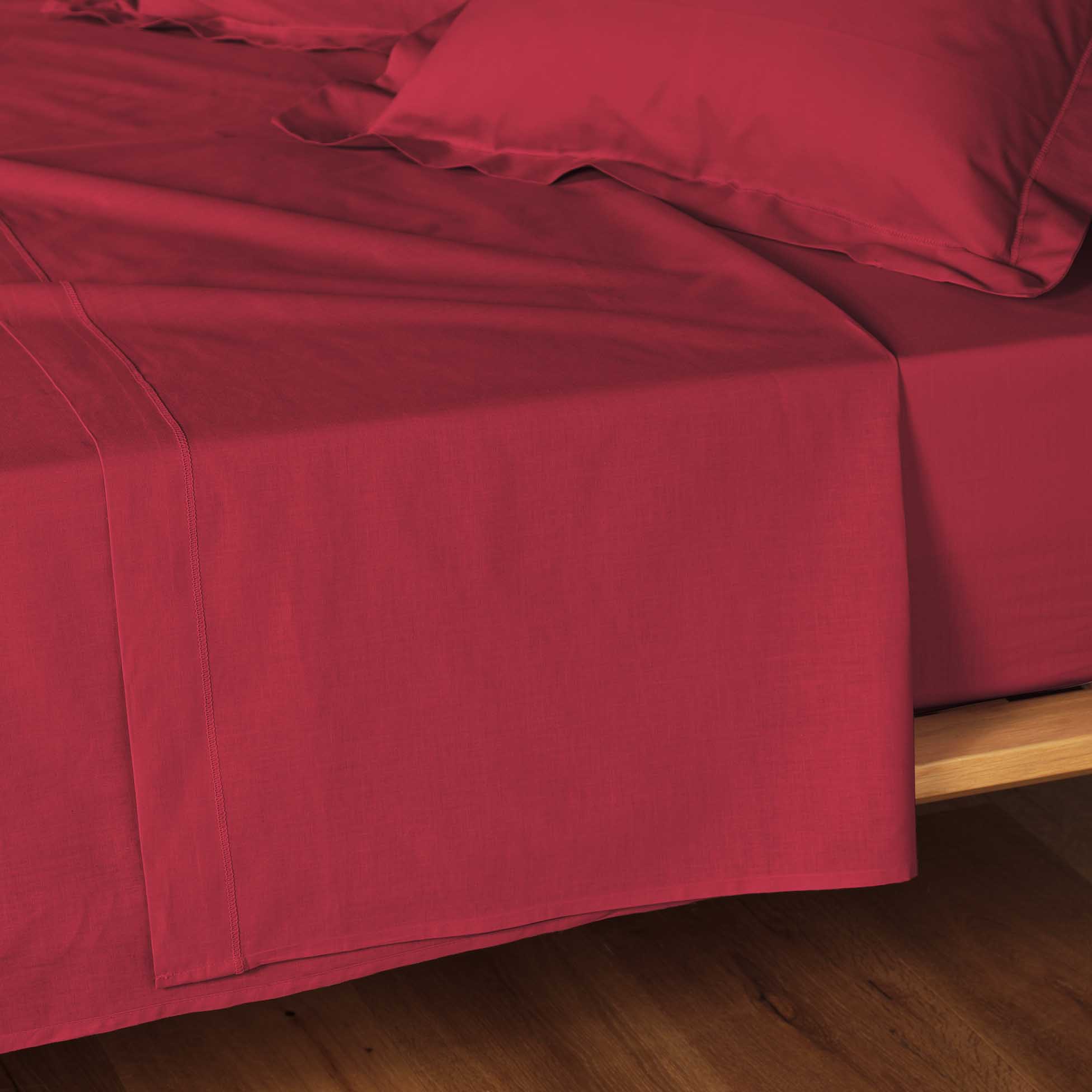 Drap plat coton 240 x 300 cm Emotion marsala