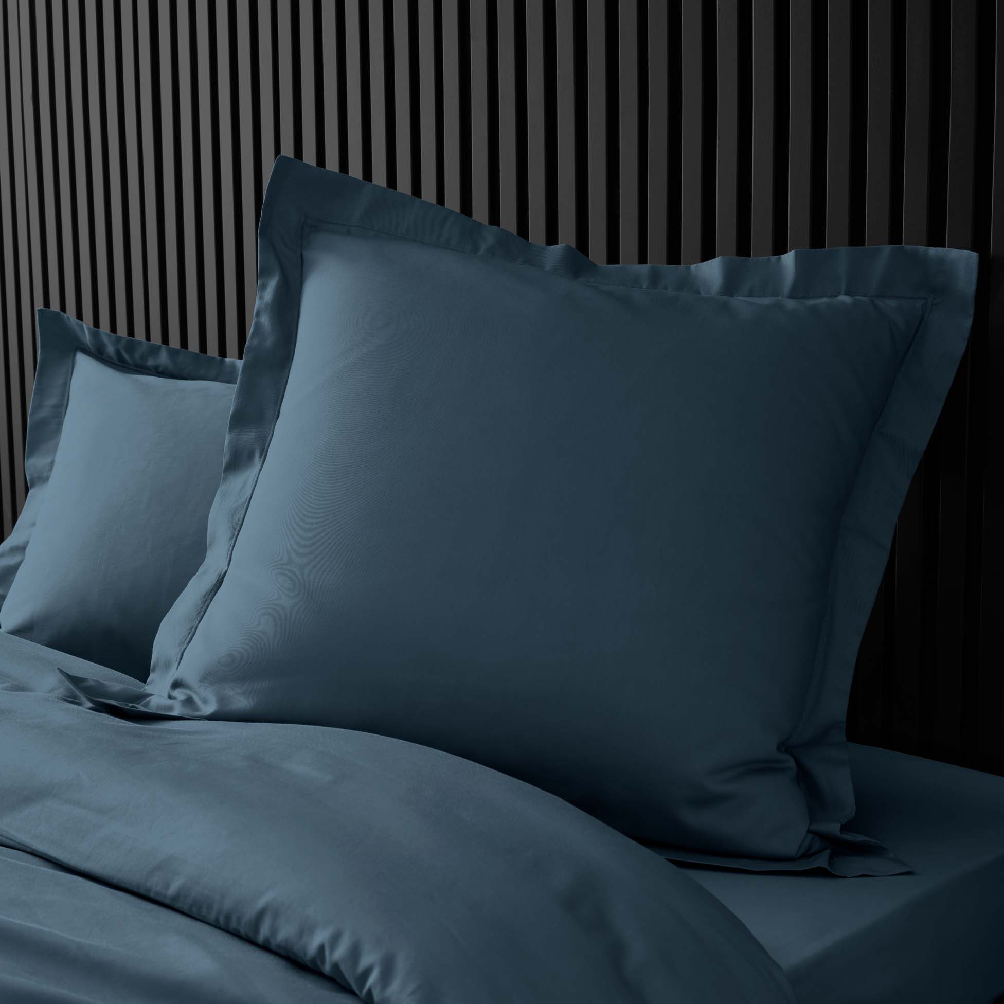 Taie d oreiller 63 x 63 cm Percale de coton bleu nuit