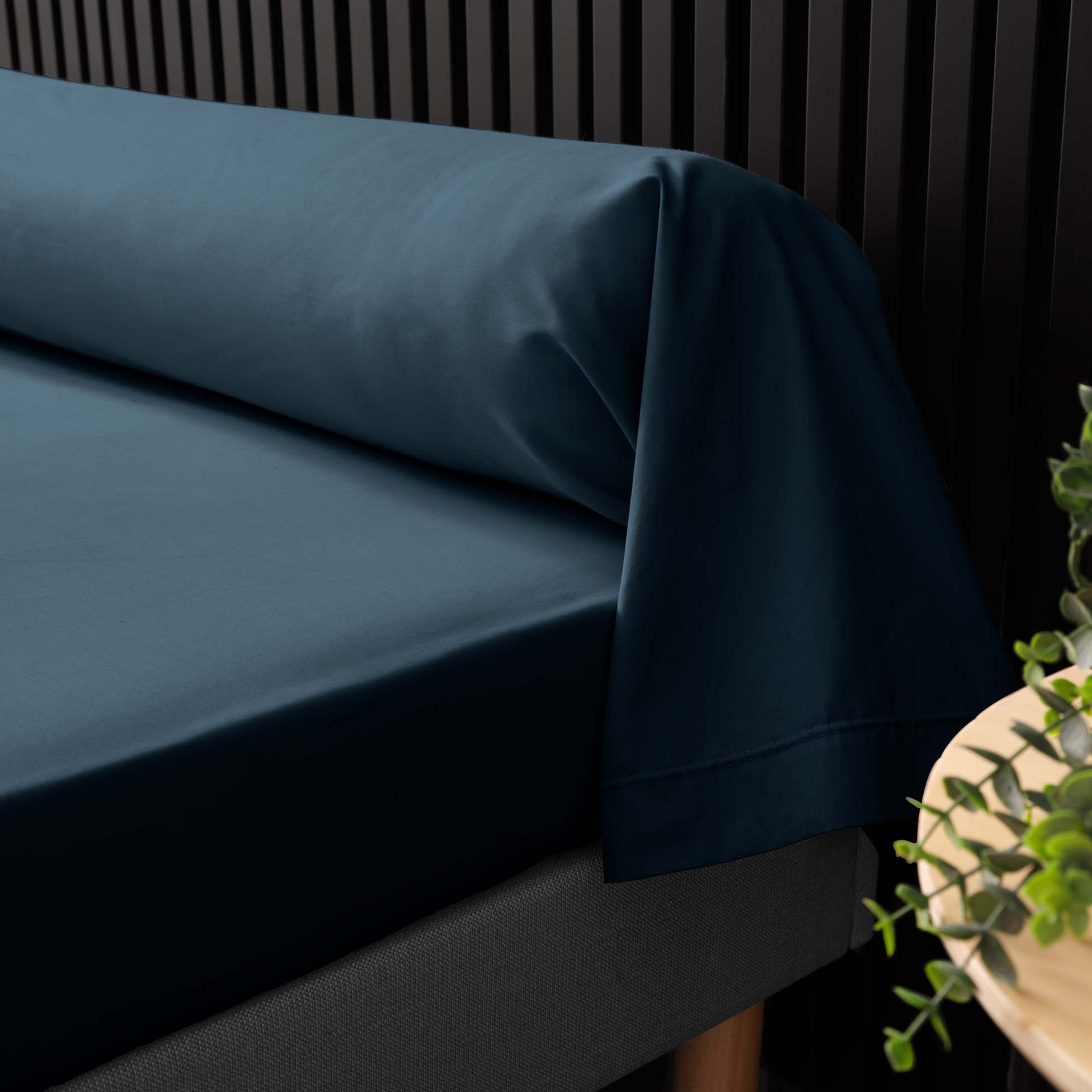 Taie de traversin 85 x 185 cm Percale de coton bleu nuit