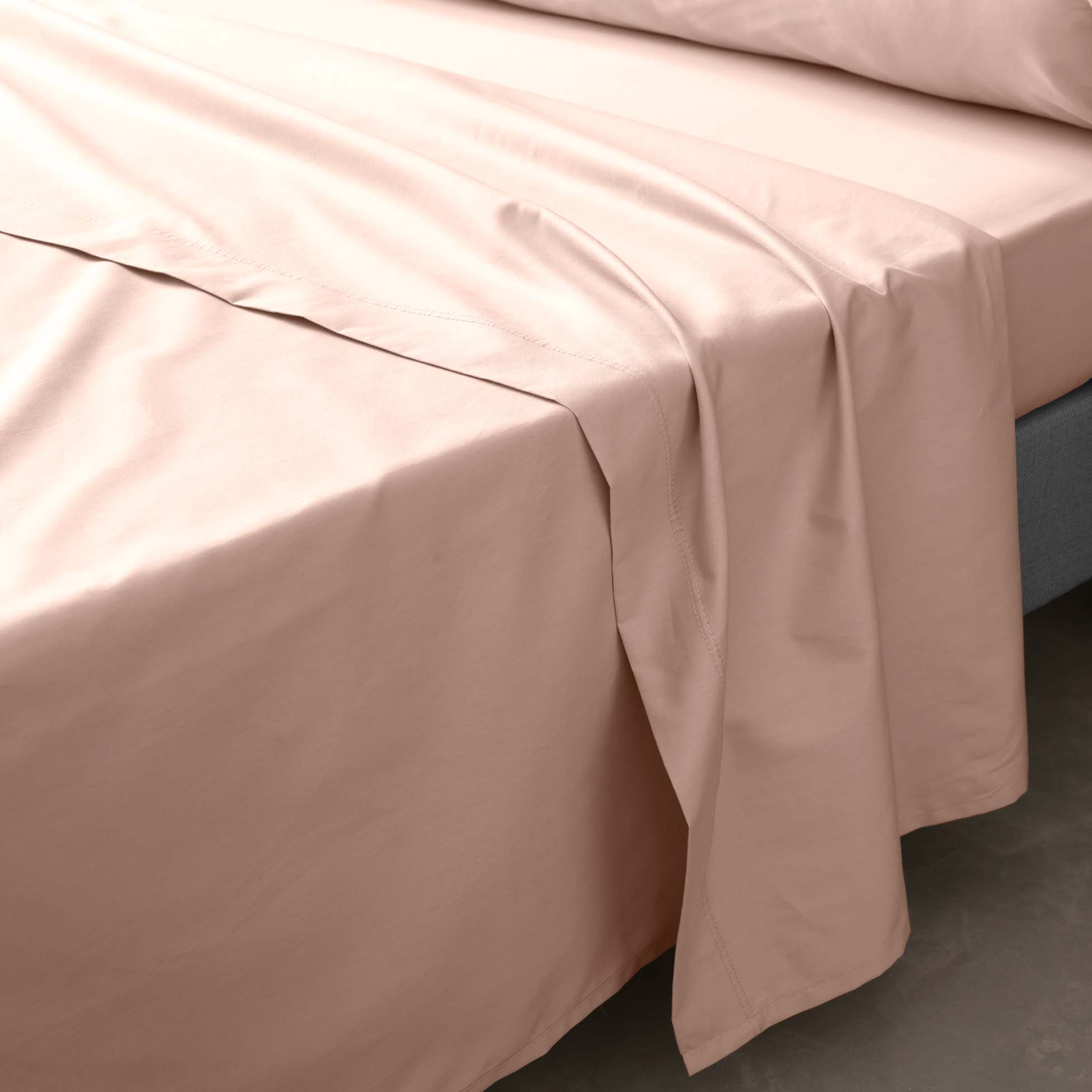 Drap plat 180 x 290 cm Percale de coton nude