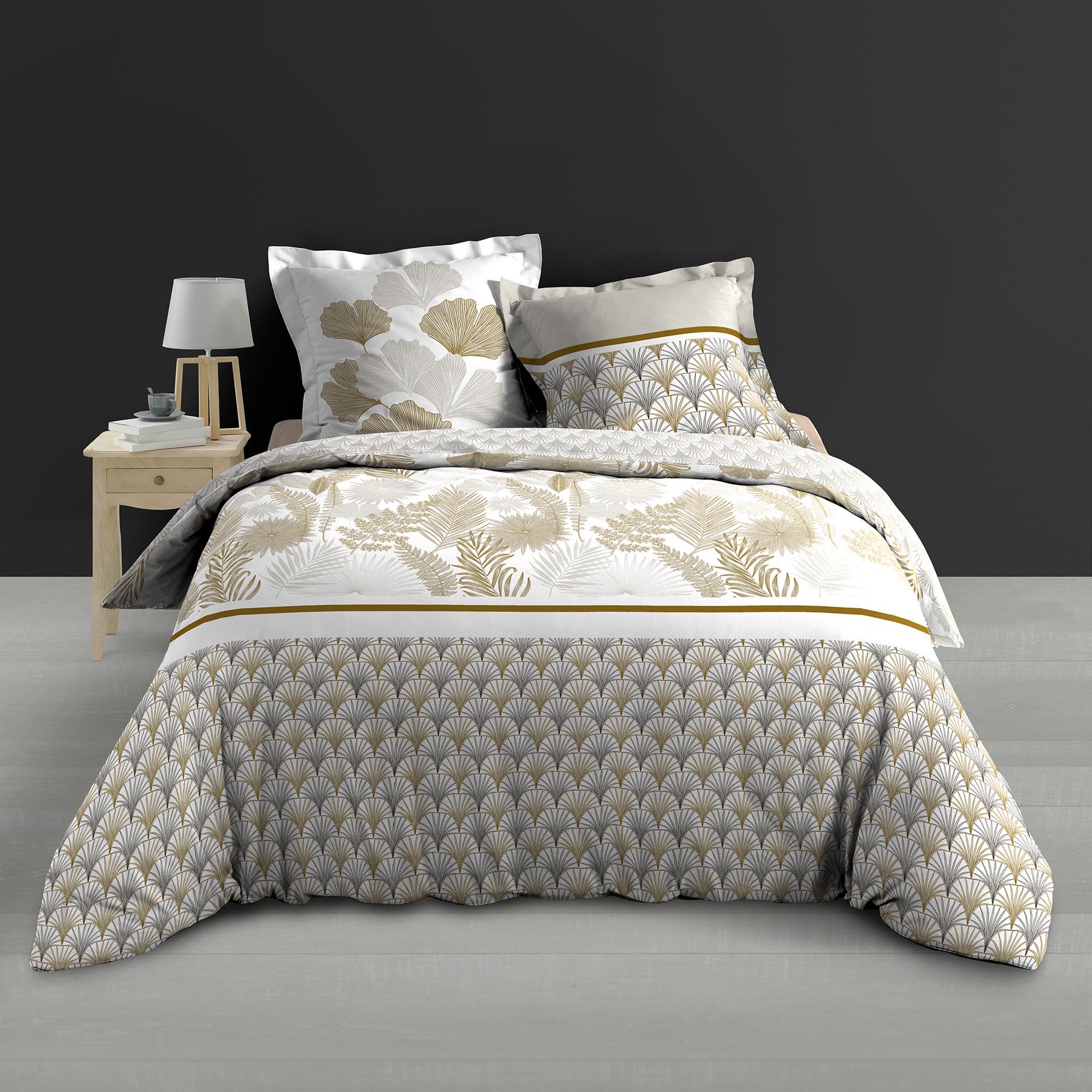 Housse couette + taies percale 220 x 240 cm Art deco