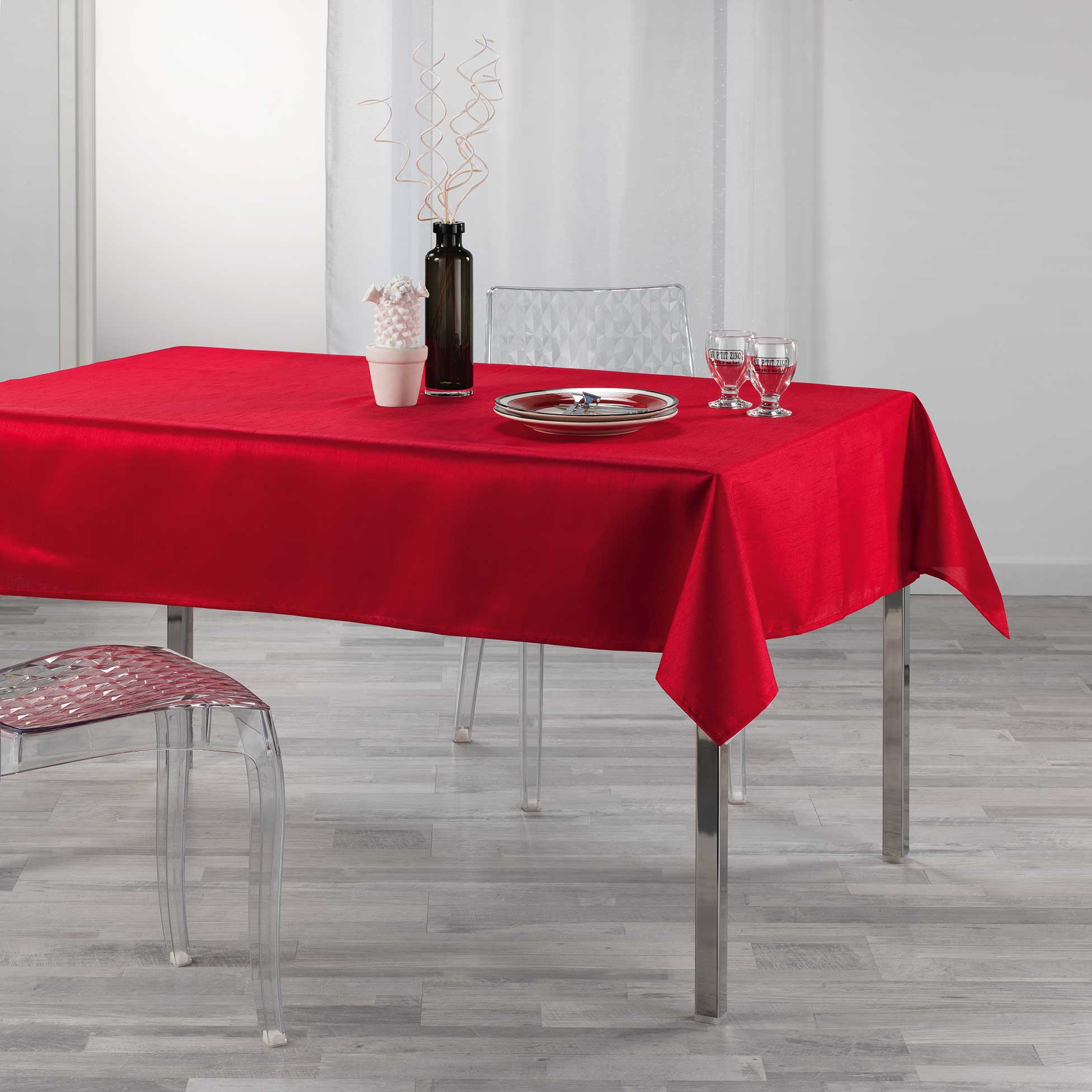 Nappe 140x240cm Shana rouge